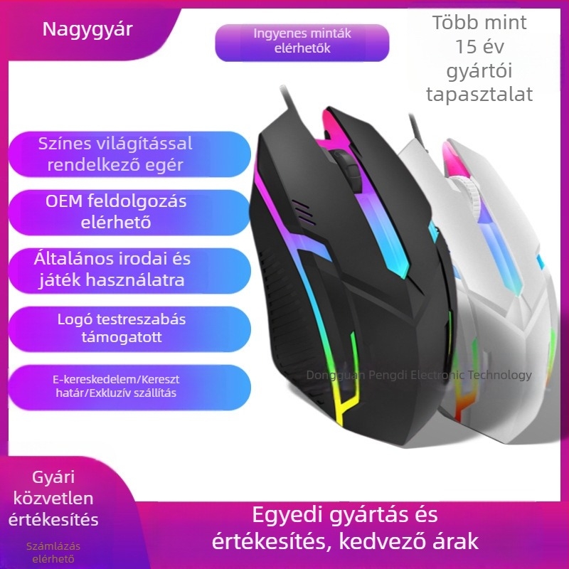 Kábeles optikai játékegér JM318, 1600 DPI, 4 gomb, USB interfész, 1,5 m kábel