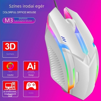 JM318 vezetékes optikai gamer egér, USB, 1600 DPI, 4 gombok