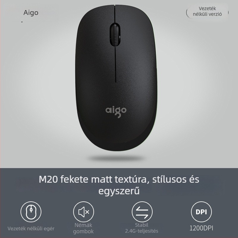 Patriot M20 Vezeték nélküli optikai egér intelligens alvó mód, matt felület, akkumulátor mellékelve