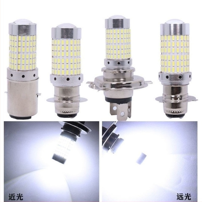 Tcyato Motorkerékpár Fényszóróizzó H4 P15D BA20D, 144 SMD, Szuper fényes fehér LED 12V