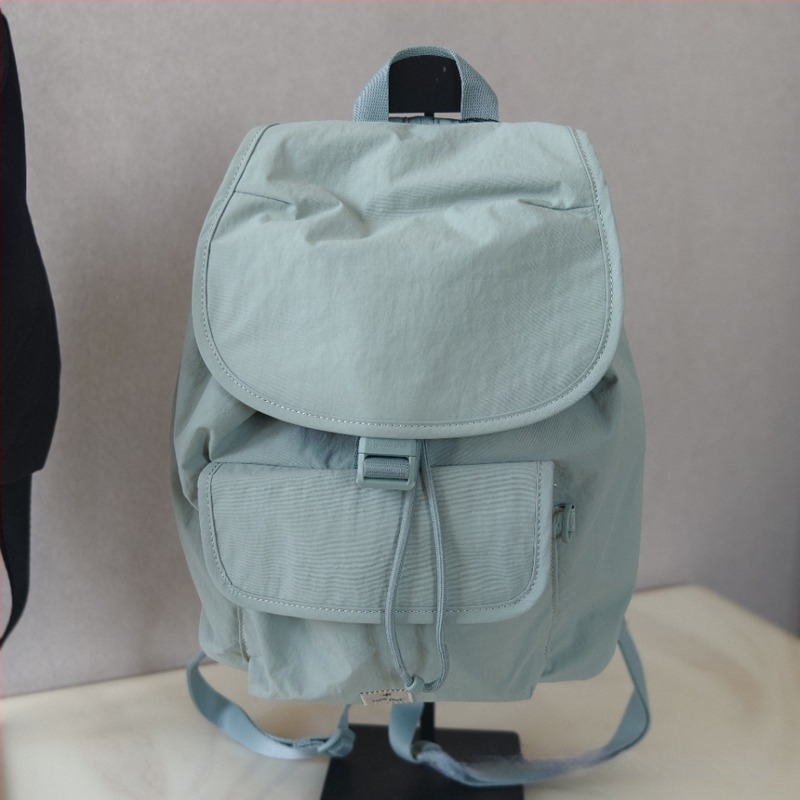 Koreai stílusú női hátizsák, nylon anyag, vízálló, nyitás húzózsinórral és csattal, szabadidős utazásokhoz