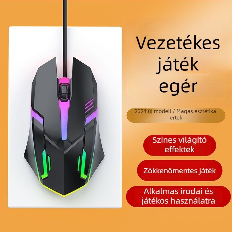 Vezetékes optikai egér USB interfésszel, 2 gombos