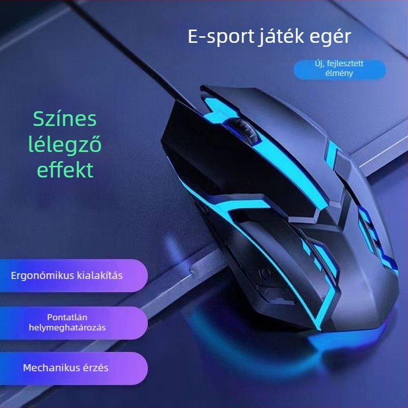 Vezetékes optikai egér USB interfésszel, 2 gombos