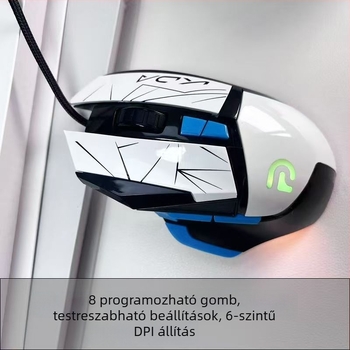 Optikai kábeles USB gaming egér, 7200 DPI, 12 gomb, 1,8 m kábel, ergonómikus kialakítás