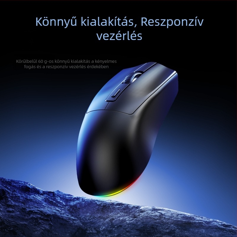 Crack X3 Bluetooth vezeték nélküli egér kétmódú és töltőbázissal, könnyű laptopos játék- és e-sport egér