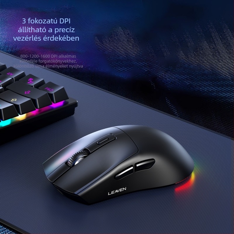 Crack X3 Bluetooth vezeték nélküli egér kétmódú és töltőbázissal, könnyű laptopos játék- és e-sport egér