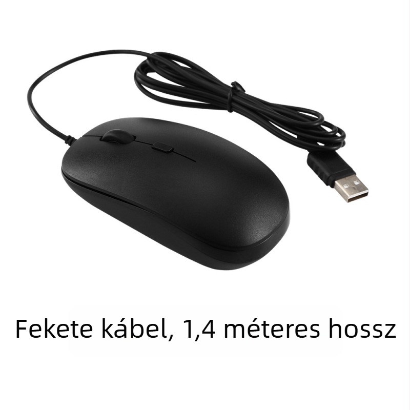 Vezetékes USB egér hanggal – otthonra és irodába, asztali számítógéphez és laptophoz, univerzális USB gaming egér