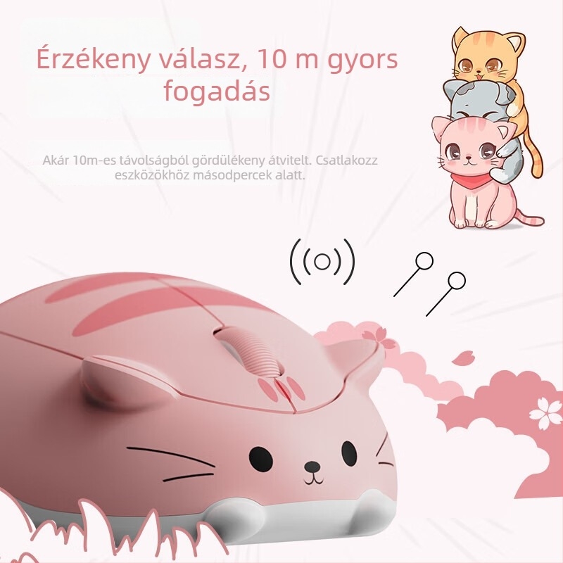 Fényes vezeték nélküli egér laptopokhoz, 9 gomb, 1000 DPI, 2.4G + Bluetooth, PS/2 interfész