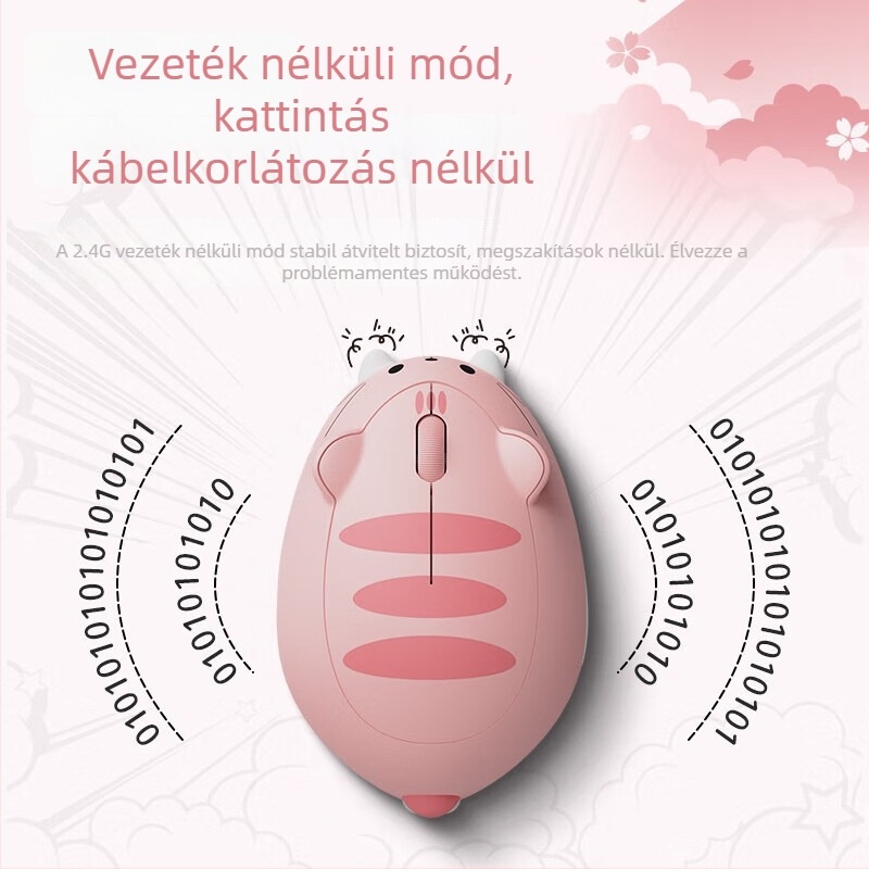 Fényes vezeték nélküli egér laptopokhoz, 9 gomb, 1000 DPI, 2.4G + Bluetooth, PS/2 interfész