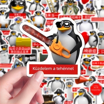 Székeket húzó pingvin kifejeződésű matricák – 165 darab, papírból, kreatív stílus, DIY dekoráció telefonra és naplóra