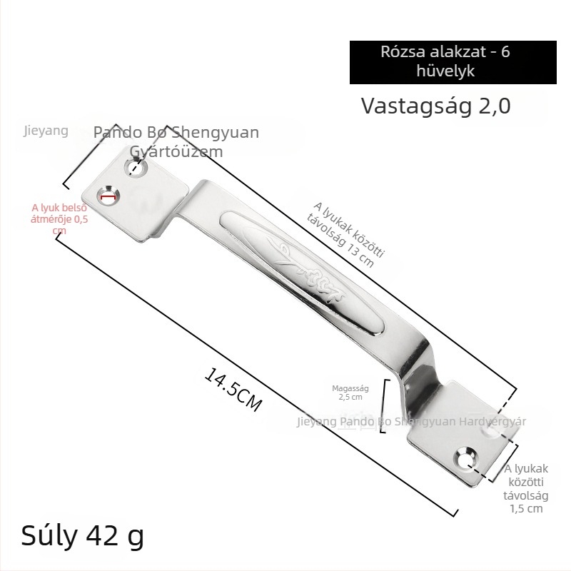 Rozsdamentes acél ajtókilincs, ívelt négyszögletes profil, fényes felülettel, ajtókhoz, ablakokhoz és szekrényekhez, új kínai stílus, modern egyszerűség, testreszabhatóság elérhető, licencelt magáncímke elérhető