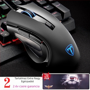 T19 USB kábeles optikai egér – 2400dpi, 7 gomb