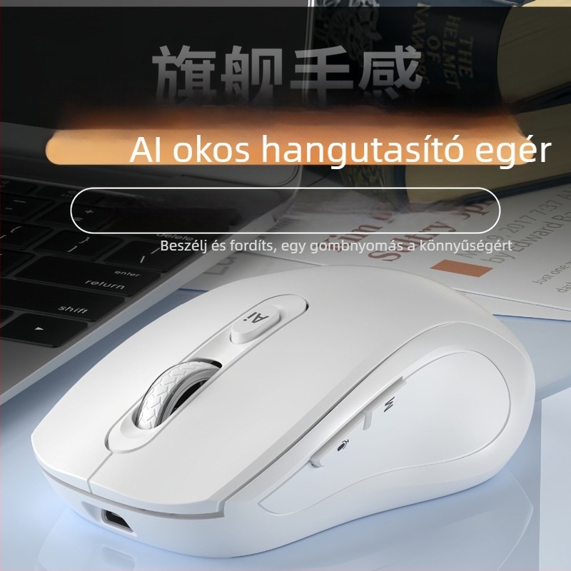 Vezeték nélküli egér 4000 DPI, 6 gomb, USB interfész, 2.4G + Bluetooth, beépített újratölthető akkumulátor, ergonómikus kialakítás
