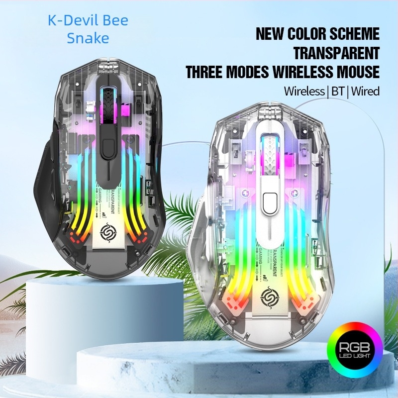 Vezeték nélküli egér 2,4G és Bluetooth kapcsolattal, 1200 DPI, 4 szintű DPI, 6 gomb, újratölthető akkumulátor, 10 m működési táv