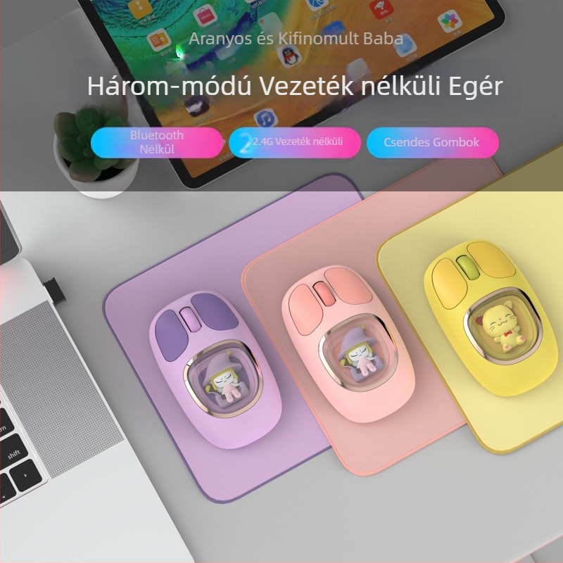 M94 Vezeték nélküli optikai egér, USB/Bluetooth kettős mód, 1600 DPI, 3 gomb, 10 m hatótávolság