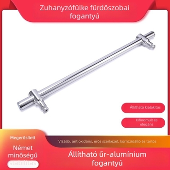 Üveg zuhanyajtó fogantyú, alumínium ötvözet, állítható lyukköz, testreszabható feldolgozás, modern minimalista stílus