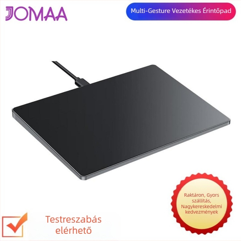 JOMAA kábeles touchpad USB interfészzel laptopokhoz és asztali számítógépekhez, 1600dpi, 2 gomb, ergonikus kialakítás, működési távolság 0,8 m