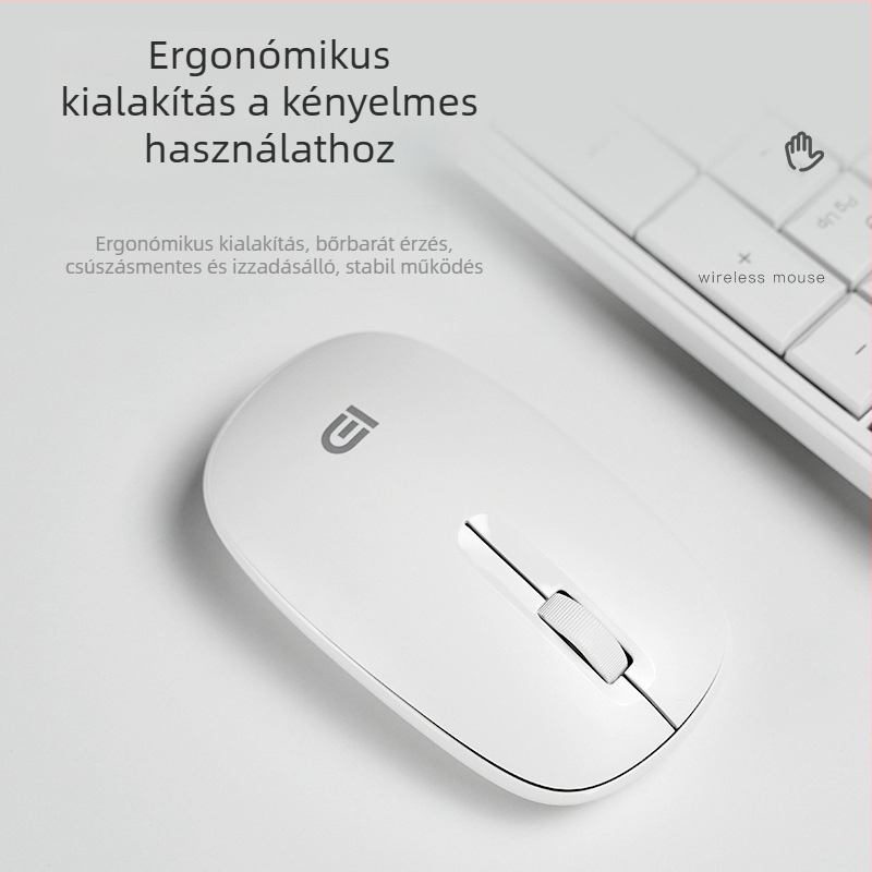Vezeték nélküli egér USB-vel, 2,4 GHz, 1000dpi optikai felbontás, 3 gomb, ergonómiai kialakítás
