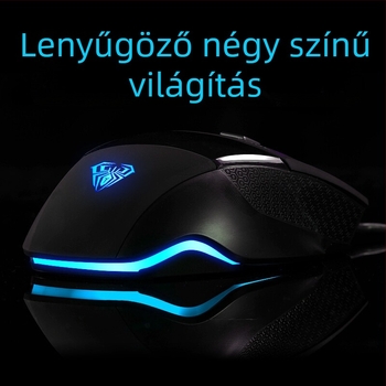 Kábeles játék egér makróprogramozással, 6 gomb, DPI 2000, USB, ergonómikus