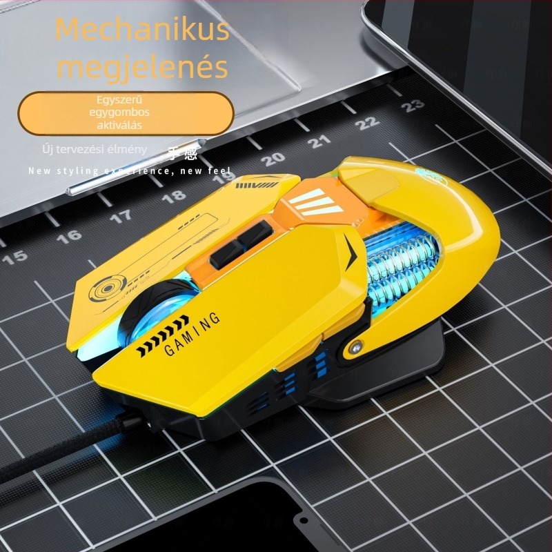 SKYLION C6 vezetékes optikai játék egér, 7 gomb, 7200 DPI, 4 szintű DPI, ergonomikus