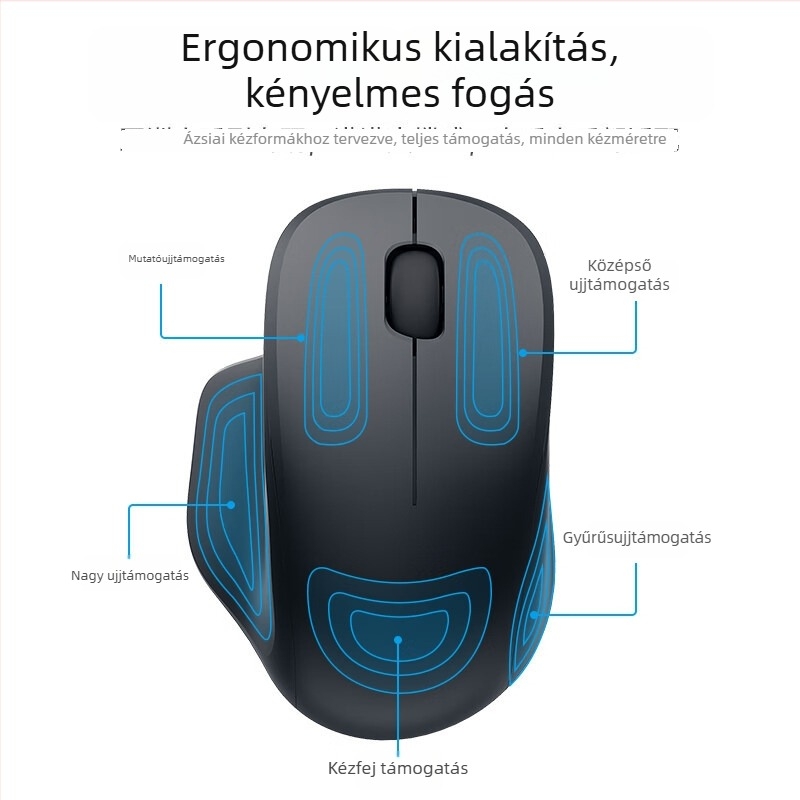 Vezeték nélküli egér USB/Bluetooth kétmódú, 1600 DPI, 2 gomb, Plug-and-Play
