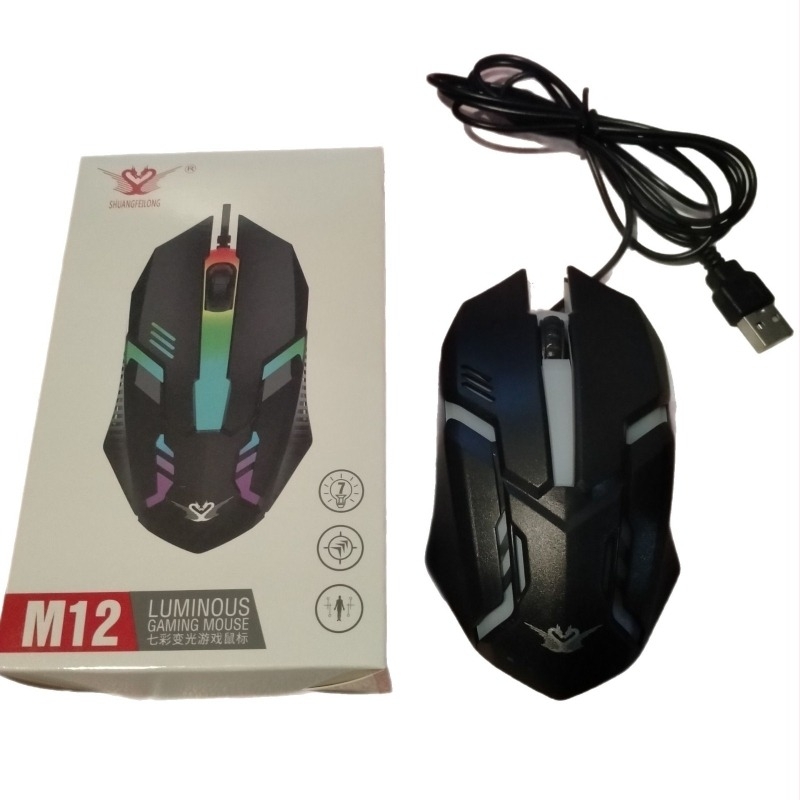 Vezetékes optikai játék egér, USB, 1200 DPI, 3 gomb, ergonómikus