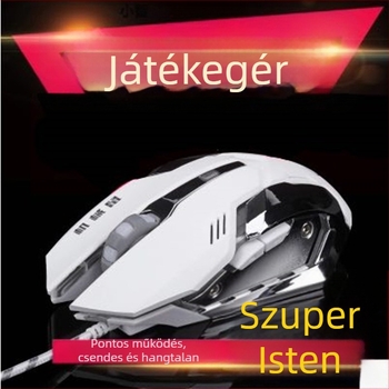 SXJ-02 Gaming egér – 3000 DPI, 6 gomb, USB-kábel, ergonómikus, négyirányú görgő