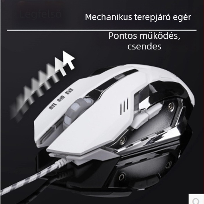 SXJ-02 Gaming egér – 3000 DPI, 6 gomb, USB-kábel, ergonómikus, négyirányú görgő