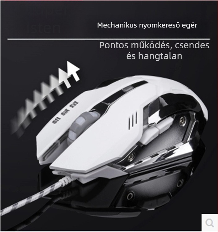 SXJ-02 Gaming egér – 3000 DPI, 6 gomb, USB-kábel, ergonómikus, négyirányú görgő