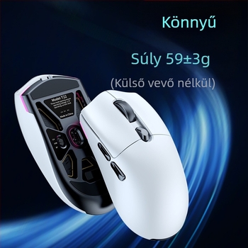PAW3311 szenzoros gamingegér, 12000 DPI, három üzemmód: kábeles, 2,4 GHz és Bluetooth, 1000 Hz lekérdezési arány, tömeg 59 g