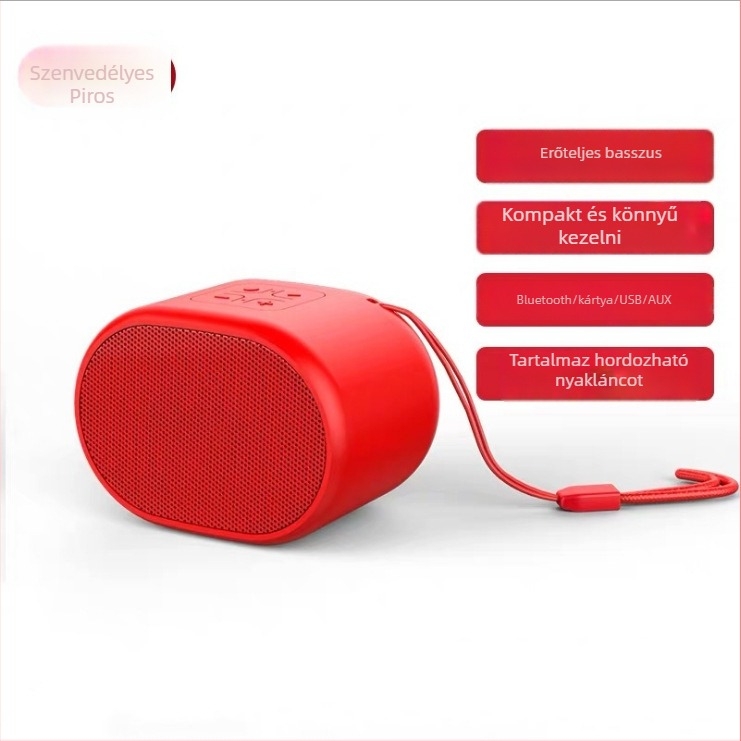 Vezeték nélküli Bluetooth hangszóró, hordozható otthonra és kültérre, microSD/USB támogatás, Bluetooth 5.0, beépített 1000–1200 mAh akkumulátor, 3W, frekvencia 100 Hz–20 kHz