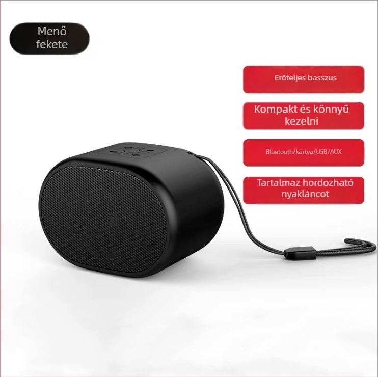 Vezeték nélküli Bluetooth hangszóró, hordozható otthonra és kültérre, microSD/USB támogatás, Bluetooth 5.0, beépített 1000–1200 mAh akkumulátor, 3W, frekvencia 100 Hz–20 kHz