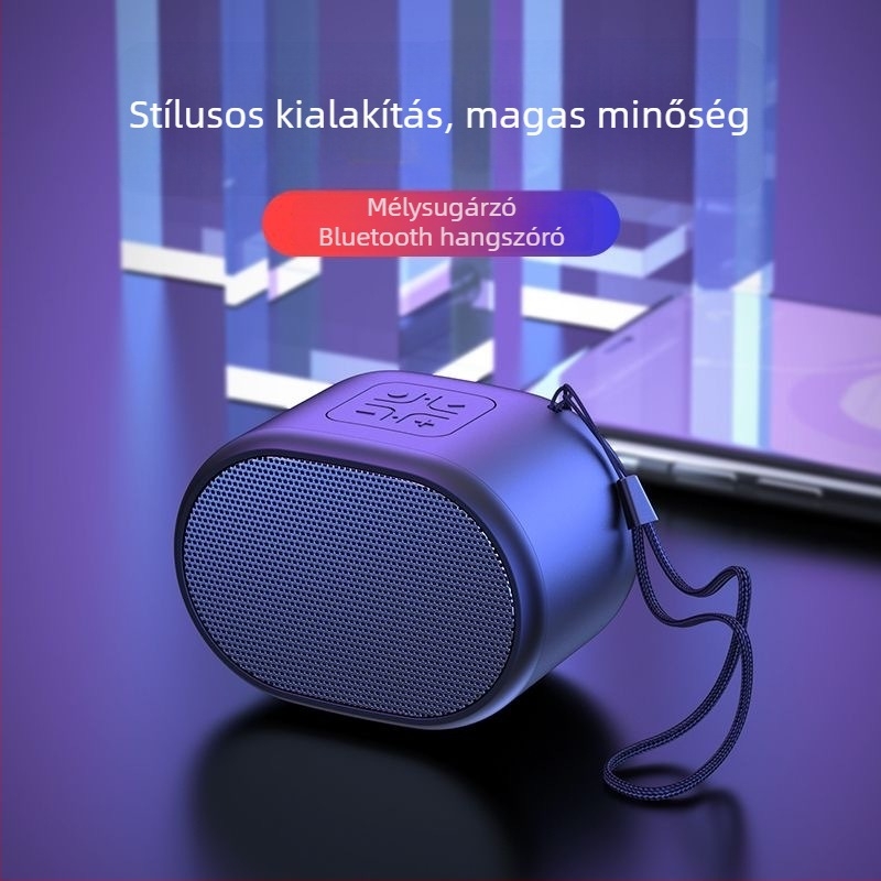 Vezeték nélküli Bluetooth hangszóró, hordozható otthonra és kültérre, microSD/USB támogatás, Bluetooth 5.0, beépített 1000–1200 mAh akkumulátor, 3W, frekvencia 100 Hz–20 kHz