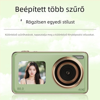 Diák digitális fényképezőgép elöl és hátul kettős kamerával, 18x optikai zoom, CMOS 12MP szenzor, 3,0 hüvelykes LCD, 1080p felvétel, elektronikus képstabilizáció