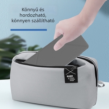 Bluetooth összecsukható billentyűzet bőr tokban, 64 gomb, ABS anyag, ollós kapcsoló