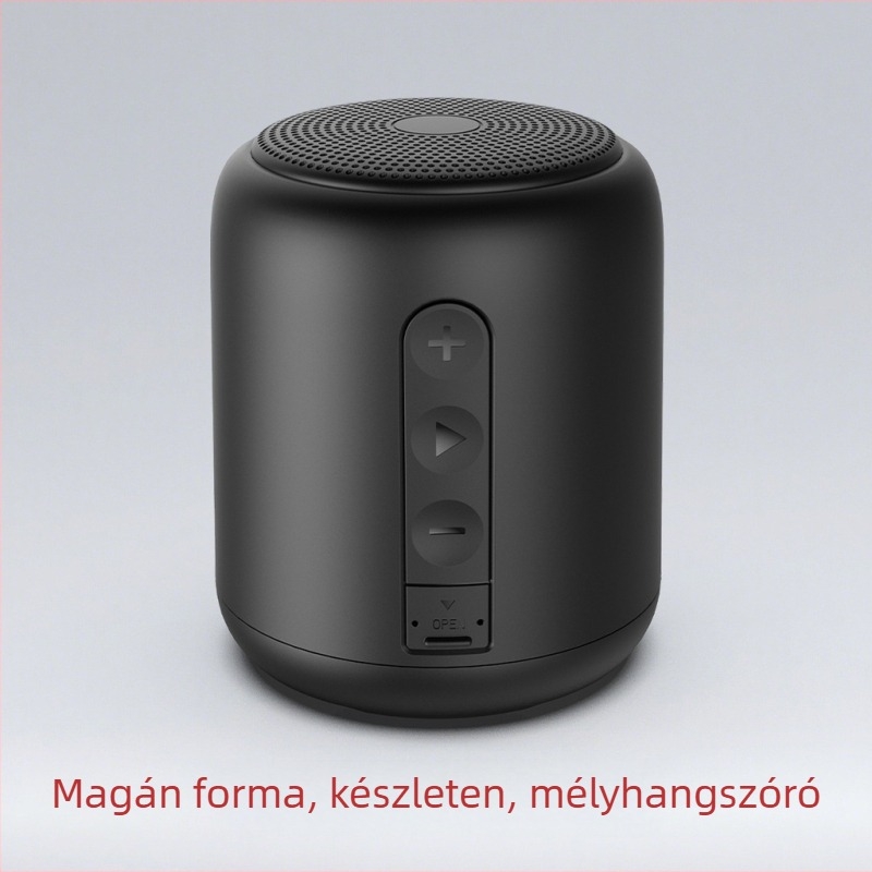 Bluetooth hordozható hangszóró – hengeres kialakítás, IPx3 vízálló, 5W, Bluetooth 5.3, 60 Hz–15 kHz, beépített akkumulátor 1200–2000 mAh