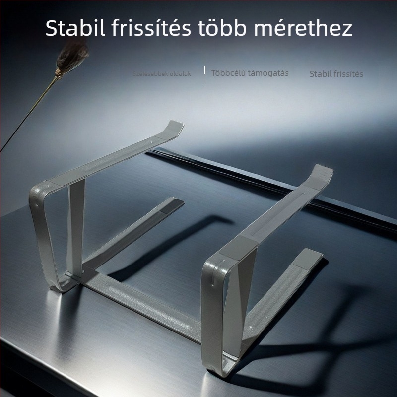 Laptop állvány, kettős rétegű fémhálós kivitel, megerősített és stabil, modell Q9, 750 g