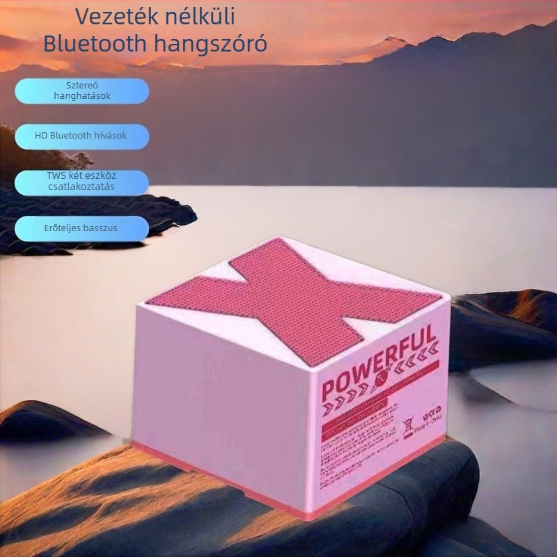X3 Bluetooth hordozható mini külső hangfal – BT 5.0, beépített 300–500 mAh akkumulátor, 5 W, 10 m hatótáv, SNR ≥70 dB