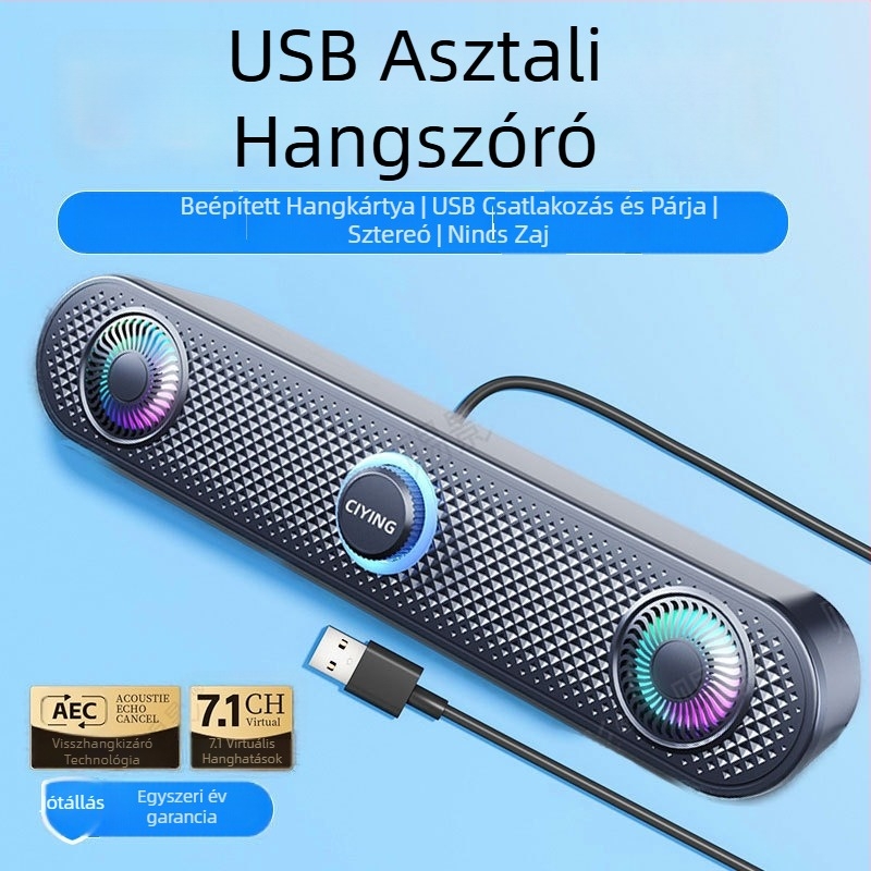 Shadow USB/Bluetooth 5.3 számítógépes hangfalak, 2.0 sztereó, 6W kimenet, 40 Hz–20 kHz