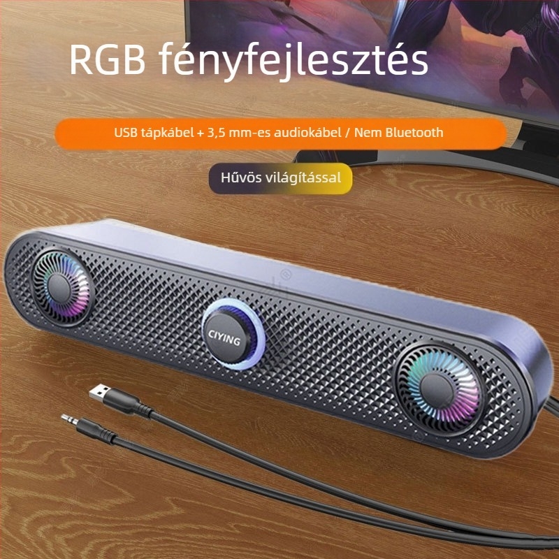 Shadow USB/Bluetooth 5.3 számítógépes hangfalak, 2.0 sztereó, 6W kimenet, 40 Hz–20 kHz