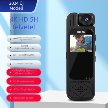 Y9 hátlapi kamera klipszes kialakítás, 4x optikai zoom, HD infravörös éjjellátás, TF-kártya tárolás, hordozható képrögzítő kijelző