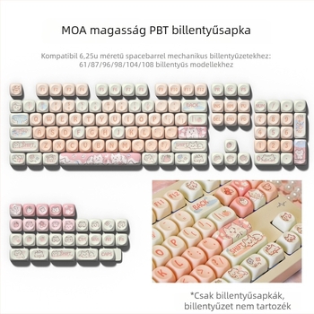 MOA Mechanikus billentyűsapkák készlet 75%-os/98%-os kiosztásokhoz, hőszublimáció, 98+ billentyű, műanyag