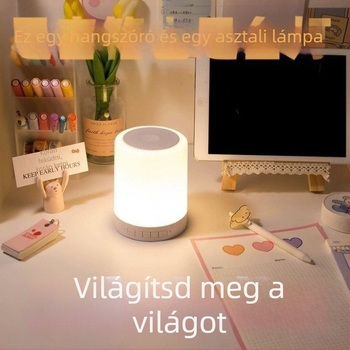 Bluetooth hangszóró érintésre aktiválható lámpával, hangulatos világítással, vezeték nélküli hangzás, mélynyomó