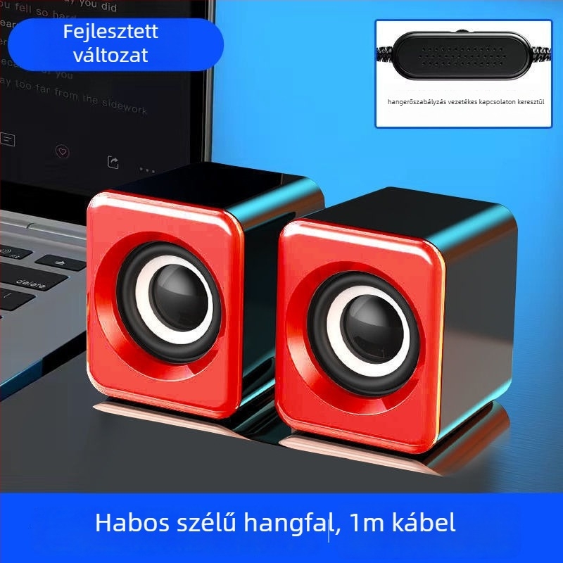 Asztali hangfal mélynyomóval, USB és Bluetooth csatlakozás; 40 Hz–20 kHz; SNR ≥100 dB; alumíniumötvözet ház; beépített 1200–2000 mAh akkumulátor