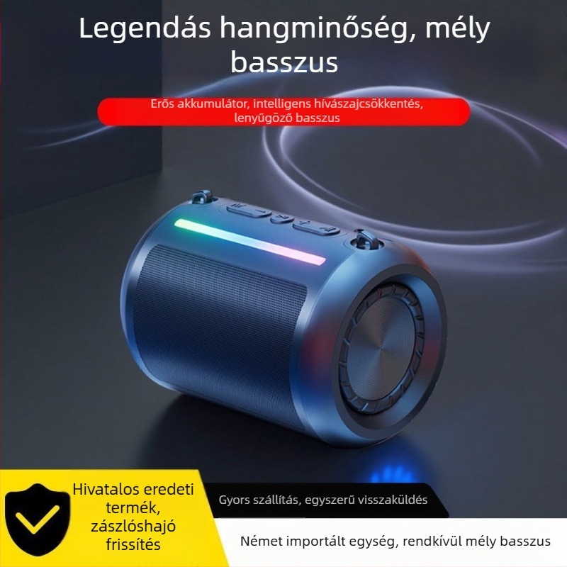 AI intelligens Bluetooth hangszóró szubwoofer mély basszus, Bluetooth kapcsolat, frekvenciatartomány 100 Hz–20 kHz, SNR ≥70 dB, ABS ház, IPX7 vízállóság