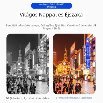 D10 professzionális rögzítő kamera: 1080p CMOS, éjjellátó funkció, microSD tárhely, 12 órás akkumulátor