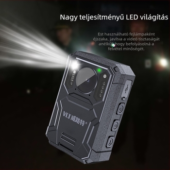Professzionális testkamera éjszakai látással, 10x optikai zoom, 1440P videó, klipszes rögzítés