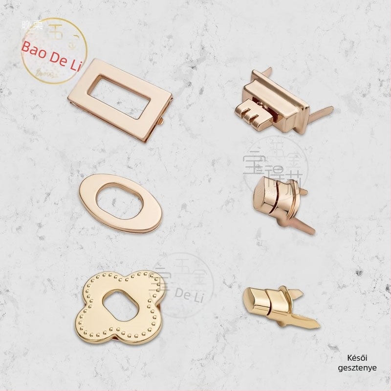 Táska Twist Lock – Fém, DIY, rugós forgózár, kör/ovális, gyűrűs gomb