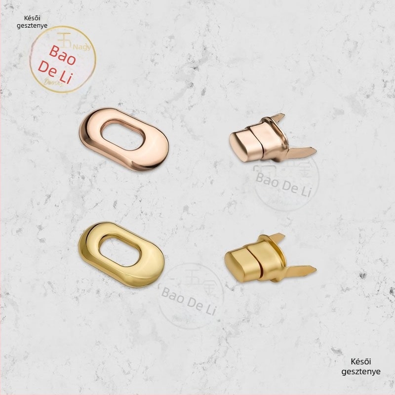 Táska Twist Lock – Fém, DIY, rugós forgózár, kör/ovális, gyűrűs gomb