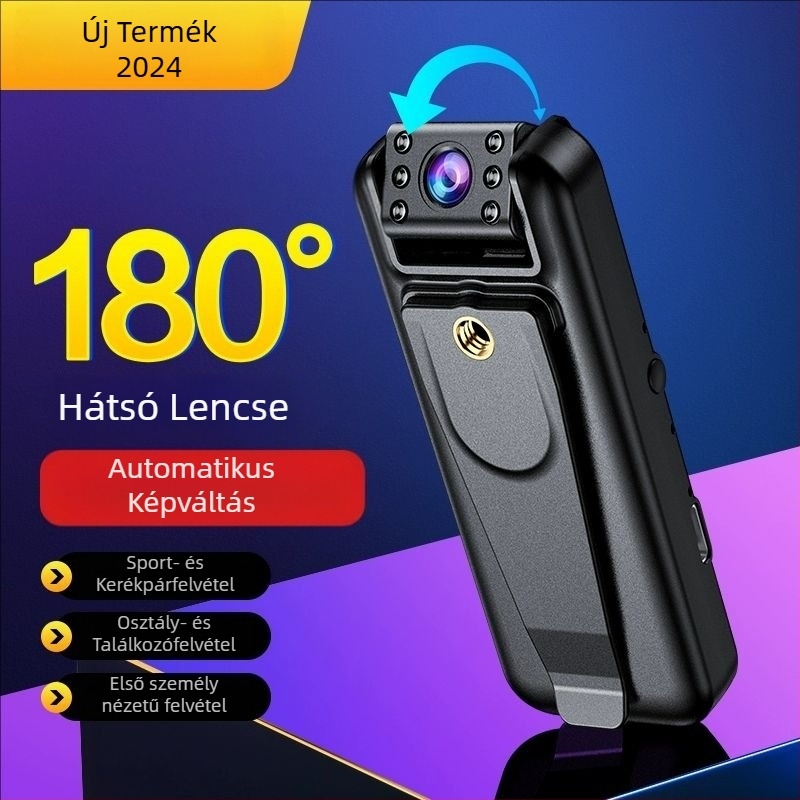 A8 Mellkasra szerelt hordozható kamera, 10x optikai zoom, 1,5 hüvelykes LCD, CCD szenzor, elektronikus képstabilizálás, memóriaopciók 256GB-ig